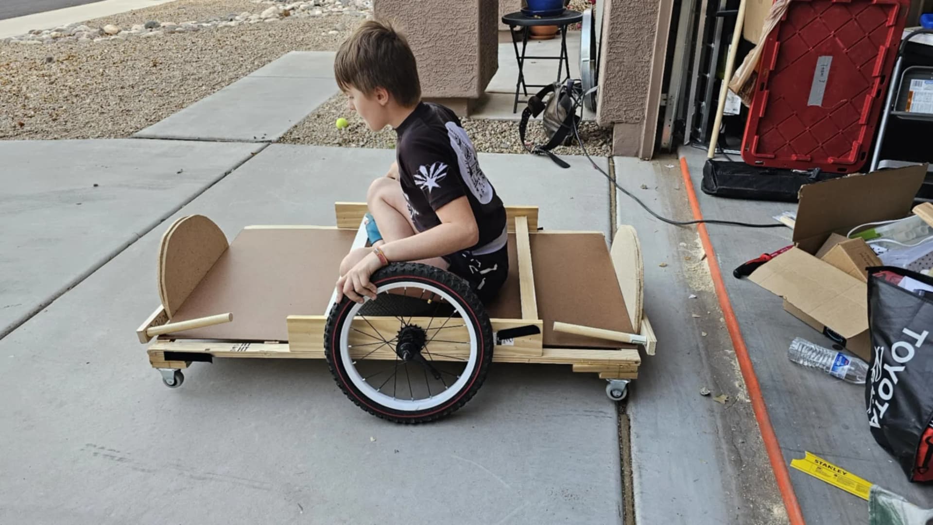 Student working on a build